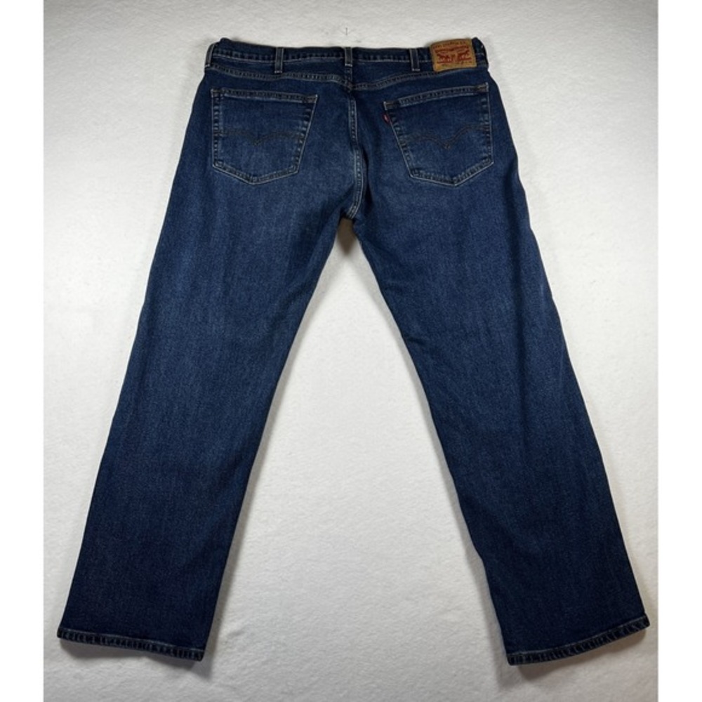 Levis 505 Regular Fit Dark Wash Straight Leg Jeans Mens 38x30 Blue Denim - Picture 2 of 11